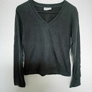 【送料無料・即決】アニエスベー/ agnes b Vネック メンズ レディース ユニセックス ロンT/長袖Tシャツ　黒　1　日本製