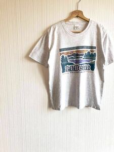 ★☆レア 90s USA製 VINTAGE LL.BEAN × HARBORSIDE GRAPHICS Wネーム カタディンロゴ プリントTシャツ オールドアウトドア ビンテージ☆★