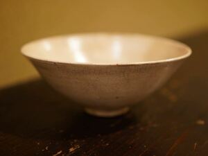 李朝玉子手茶碗　李朝　朝鮮美術 時代品 美術品 李朝茶碗 骨董品 古美術品 茶碗