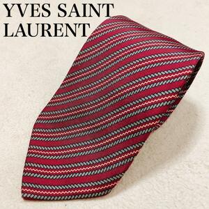 YVES SAINT LAURENT イヴサンローラン ネクタイ メンズ オフィス ビジネス スーツ 高級感 ブランド シルク100％ ワンポイントロゴ K35