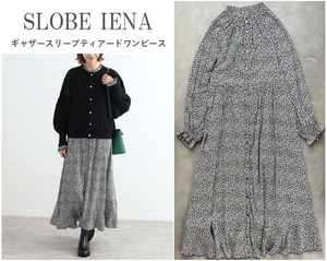 SLOBE IENA スローブイエナ ギャザースリーブティアードワンピース サラッとした落ち感素材 小花柄で大人フェミニンな印象 F 定価14,300円