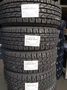 送料無料　G015 215/65R16C 109/107S ヨコハマタイヤ ジオランダー A/T ホワイトレター　４本　個人宅配達OK　ハイエース