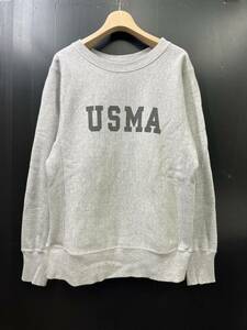 WAREHOUSE ウエアハウス USMA ロゴ スウェット S リバースウィーブ GRY グレー Logo トレーナー