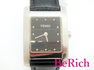 フェンディ FENDI 7000L クラシコ レディース 腕時計 ブラック 文字盤 SS レザー ブレス アナログ クォーツ QZ ウォッチ 【中古】bt2281