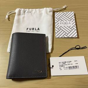 フルラ（FURLA） 黒灰色カードケース、名刺入れ、定期入れ、札入れ、二つ折り財布 新品　未使用　タグ付き