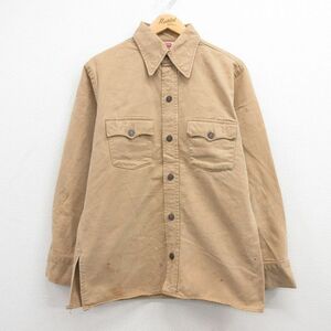 M/古着 リーバイス Levis 長袖 ビンテージ シャツ ジャケット メンズ 70s ベージュ カーキ デニム spe 24sep02 中古 アウター