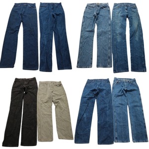 古着卸 まとめ売り Wrangler ラングラー デニム パンツ 8枚セット (メンズ 32 ) インディゴブルー カラーデニム MT7522 1円スタート