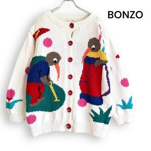 BONZO ボンゾー ニュージーランド製 ハンドメイド カーディガン