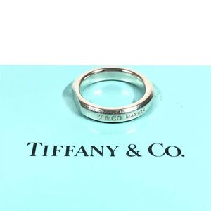 美品【ティファニー】本物 TIFFANY&Co. 指輪 メイカーズ MAKERS スライスリング シルバー925 サイズ11号 メンズ レディース 箱付 送料520円