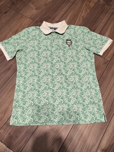 BEAMS GOLF 緑色 花柄 ポロシャツ Lサイズ