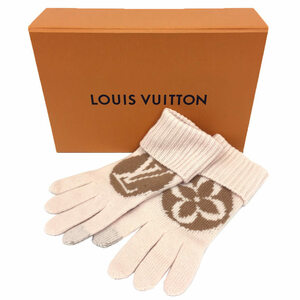 ルイヴィトン LOUIS VUITTON レディース 手袋 ニットグローブ フライト・モード グローブ・マイユ LV メダリオン M79254 未使用 aq9424