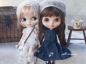 ブライスアウトフィットセット　ネオブライス　１３点セット　デニムとスカイブルーのお洋服セット　◯aru__blythe◯