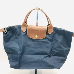 保管品 LONGCHAMP ロンシャン ル プリアージュ トートバッグ ハンドバッグ 折り畳み バッグ ネイビー ブラウン 紺 茶 カバン 鞄