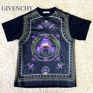 GIVENCHY スカーフ柄 花柄 フラワー 黒豹 tシャツ 半袖 ブラック 黒 ボタニカル ジバンシー ジバンシィ