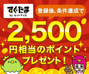 ☆すぐたま 即決 相互評価 2500円相当ポイント付与 5000マイルキャンペーン 入札評価制限なし 匿名取引送料無料ポイ活友達紹介ポイント消化