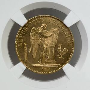 【高鑑定 MS65】1875A フランス 20フラン 金貨 幸運を呼ぶ天使 エンジェル エンゼル NGC　アンティークコイン 貨幣 硬貨 世界 (C-54)