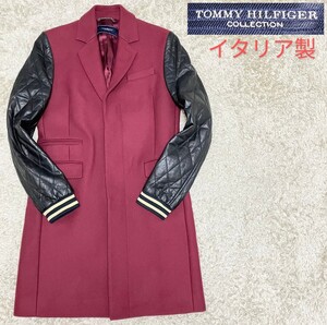 【袖羊革★】sz:46 美品 TOMMY HILFIGER キルティングラムレザー メルトンチェスターコート◆コレクションライン☆トミーヒルフィガー (11)