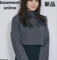 basement online ハイネック　リブ　クロップドニット　ショート丈