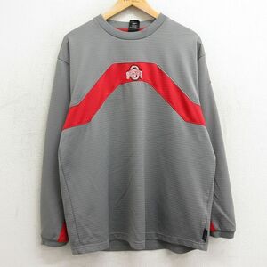 XL/古着 ナイキ NIKE 長袖 ビンテージ Tシャツ メンズ 00s オハイオ クルーネック グレー他 24feb10 中古 2OF