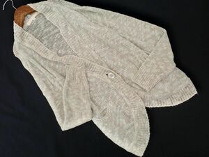 NATURAL BEAUTY ナチュラルビューティー リネン シルク混 カーディガン size38/グレー ■◇ ☆ eda5 レディース