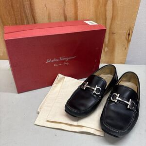 ② Salvatore Ferragamo PARIGI NERO CALF MS 48244 ドライビングシューズ サイズ 7EEE サルヴァトーレ・フェラガモ