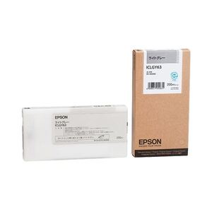 【新品】(まとめ) エプソン EPSON インクカートリッジ ライトグレー 200ml ICLGY63 1個 〔×10セット〕