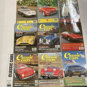 B2744　1994　9冊セット　「CLASSIC CARS」クラシックカー 英国 旧車雑誌 ビンテージカー 英国車 ヴィンテージ 自動車