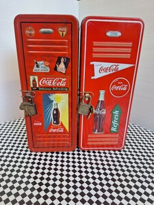 《希少》Coca Cola コカコーラ ロッカー型 ブリキ缶 入れ物 鍵付き