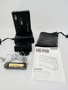 AIWA　ステレオカセットレコーダー　HS−F50　説明書付　通電確認　美品　黒　ブラック　動作確認なし