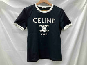 CELINE セリーヌ/半袖Tシャツ/ブラック/ロゴ/綿/M 店舗受取可