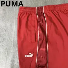 【PUMA】00s ナイロンパンツ 希少色 レッド赤 刺繍ロゴ M プーマ