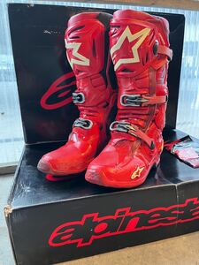 ☆クリスマスSALE ☆Alpinestars バイクブーツ レッド　TECH10 オフロードブーツ アルパインスターズ　モトクロスブーツ 27.5㎝