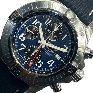 BREITLING アベンジャークロノグラフ GMT45 A24315(A24315101C1X2) ブルー×ブラック ステンレススチール 腕時計 メンズ 中古