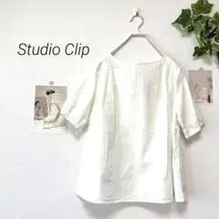 2529  Studio Clip バックリボンブラウス コットン 麻 レーヨン