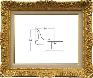 額縁　油絵/油彩額縁 木製フレーム アクリル付 7821 サイズ F4号 ダークゴールド 金