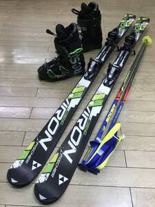 ☆★☆2025スタートセール！メンズカービングスキー４点セットN358 FISCHER VIRON TREND 160cm /靴 ROSSIGNOL 25.0-25.5cm/ POLE新品115cm