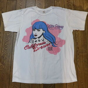 美品 Katy Perry California Dreams 2011 Tour Tシャツ M ホワイト ケイティペリー ツアー 半袖 両面 プリント ロゴ バンド ロック