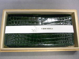 【未使用品】クロコダイル/CROCODILE 長財布 小銭入れなし カラー：グリーン系