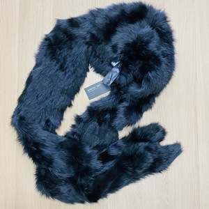 【未使用】YVES SALOMON RABBIT FUR HOOD SCARF BLACK / イヴ サロモン ラビットファー マフラー ストール フード