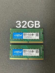  crucial ノートパソコン用メモリ DDR4 PC4-2666v 32GB(16GB*2本)●f33