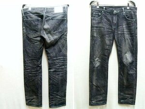 ◇即決[M]美品 NEIGHBORHOOD 2007年 WASHED.NARROW.Denim/14OZ-PT ナロー NARROW STRAIGHT SAVAGE サベージデニム ブラック パンツ■4596