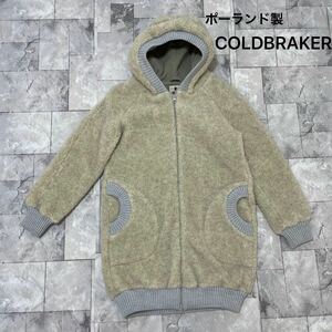 ポーランド製 COLD BRAKER コールドブレーカー フリースジャケット フード ウールジャケット ロング ジップアップ ジャンパー 玉SS2568