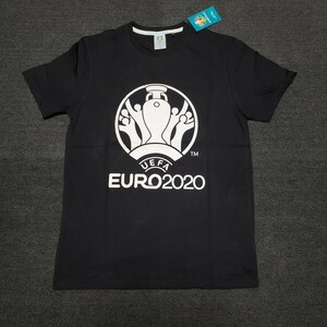 定価約4000円　新品　Euro 2020　欧州選手権 　記念　半袖Tシャツ　綿　FIFA　ブラック　Tシャツ　イタリア　UKサイズS