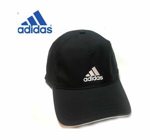 新品■アディダス／adidas ■スポーツキャップ 、フリーサイズ (調整可能)■ブラック X ホワイト■男女兼用