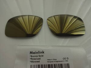 処分価格！！★オークリー MAIN LINK メインリンク用 カスタム偏光 レンズBRONZE GOLD Color 新品 POLARIZED MAINLINK