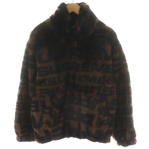 シュプリーム SUPREME 18SS Faux Fur Bomber Jacket フェイクファーコート ショート丈 ロゴ アウター S 茶