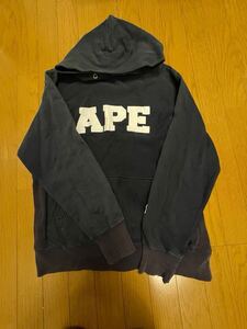 初期　APE A BATHING APE アベイシングエイプ　パーカー スウェット　M ネイビー