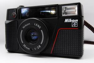 【動作確認済】Nikon L35 AF2 35mm Point and Shoot ピカイチ コンパクト フィルムカメラ ブラック フラッシュ不良