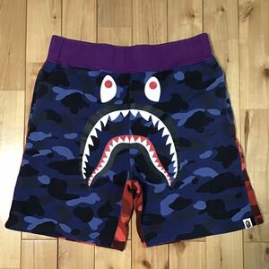 Crazy camo シャーク ハーフパンツ Lサイズ a bathing ape BAPE shark shorts ショーツ エイプ ベイプ アベイシングエイプ 迷彩 q176