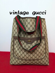 美品 極希少！Gucci シェリーライン トートバッグ オールドグッチ 廃盤